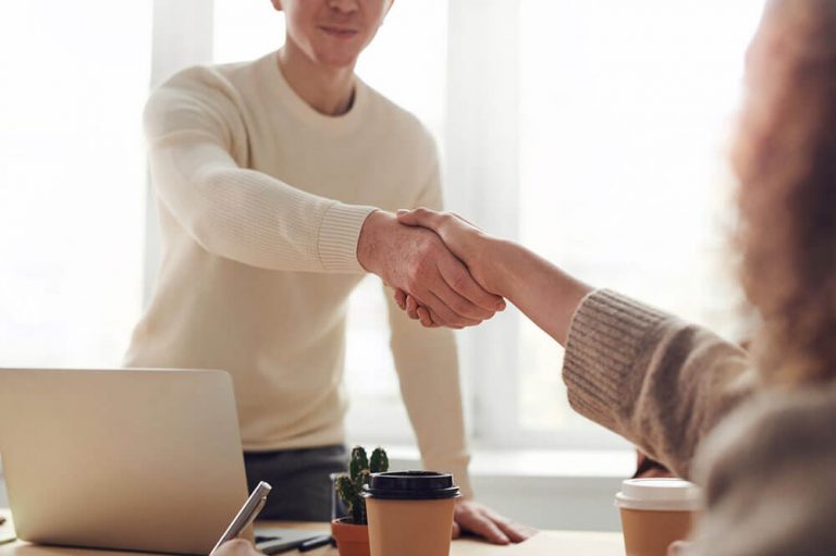 Business trust handshake